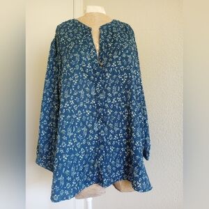Floral Blue Women's Top